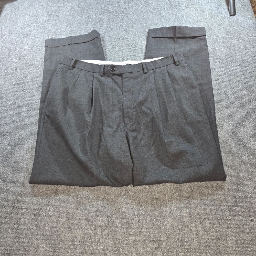 Lauren Ralph Lauren Gray Wool Dress Pants Mens 38x32 Pleated Classic Career
